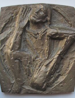 Relief „Der Hörende“ von Joseph Krautwald(?), Bronze o. Messing - Münster