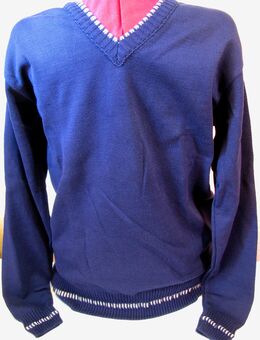 Herren Pullover V-Ausschnitt Gr. 50 dunkelblau / wollweiß - ammann Strickmoden - NEU - Biebesheim (Rhein)