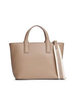 Tommy Hilfiger Henkeltasche TH LOGOTAPE MINI TOTE, Damen Umhängetasche, Schultertasche mit doppeltem Henkel