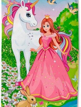 good morning Strandtuch Fairytale, Microfaser (1-St), Mikrofaser, 75x150, Schnelltrocknend, Strand, Kind, Mädchen, Einhorn