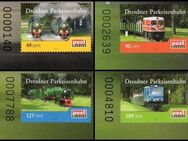 PostModern: MiNr. 158 - 161, 01.06.2010, "60 Jahre Dresdner Parkeisenbahn", Satz, Bogennummer, postfrisch - Brandenburg (Havel)