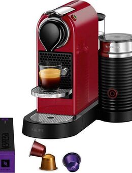 NESPRESSO Kapselmaschine XN7615 CitiZ & Milk von Krups, inkl. Aeroccino Milchaufschäumer, Willkommenspaket mit 7 Kapseln