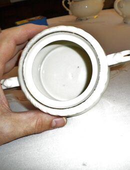 CT-Tielsch-Altwasser,Germany,Schlesien-Porzellan-Zuckerdose ohne Deckel,Creme,Gold,ca. 30er Jahre? - Linnich
