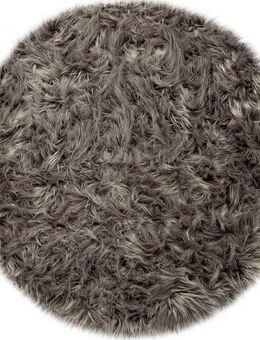 Paco Home Fellteppich Playa 960, rund, Höhe: 64 mm, Kunstfell, Flokati-Optik, Hochflor, weich und flauschig, Uni-Farben