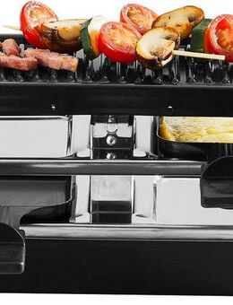 Tefal Raclette Plug&Share, mit Erweiterungsmöglichkeit, abnehmbares Kabel, 2 Raclettepfännchen, 400 W, spülmaschinengeeignete Pfännchen und Platte, platzsparend, RE2308