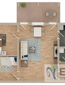 Vermietete 3-Zimmer-Eigentumswohnung mit Terrasse & Stellplatz - Osthofen