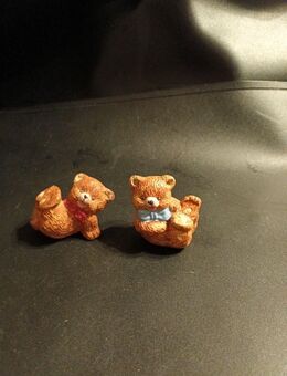 2 Liegende Bären Gruppe Keramik 4cm Lang 3cm breit 5cm hoch - Essen