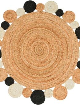Paco Home Teppich Viborg 592, rund, Höhe: 13 mm, handgefertigter Natur-Teppich, Jute, Boho, Ethno