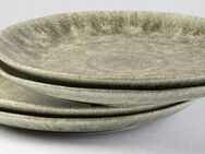 Gipfelstück Speiseteller Moos'n'Stein, (4 St), Scandi-Style, glänzende Reaktivglasur, jedes Stück ein Unikat