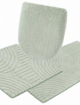 my home Badematte Ognon, Scandi, Boho, modernes Muster, Höhe 15 mm, rutschhemmend beschichtet, fußbodenheizungsgeeignet, schnell trocknend, strapazierfähig, Polyester, rechteckig, 3tlg. Hänge-WC-Set, Badteppich, Uni Farben, Hoch-Tief-Effekt