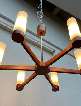 Mid Century Teak Glass Chandelier Leuchter 50er 60er 70er - Hamburg Hamburg-Nord