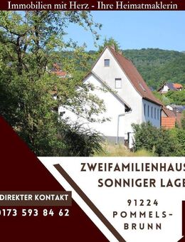 Zweifamilienhaus, Garage, Garten und Schuppen in sonniger Lage - Pommelsbrunn