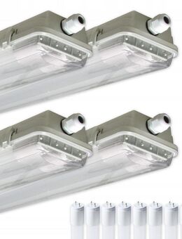 4x Led Panel Leuchtstofflampe Feuchtraumlampe LED Lampe 120cm 8x LED-Leuchtstoffröhren im Set - Wuppertal