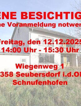 Erst die Sanierung, dann das (Wohn)Vergnügen! Wohnhaus mit großem Grundstück in Schnufenhofen - Seubersdorf (Oberpfalz)