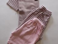 T-Shirt mit zwei Shorts Gr. 86 Rosa, Braun geringelt zu verkaufen. - Bielefeld