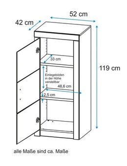 VOGL Möbelfabrik Aktenschrank Toronto in 2 Breite, 3 Fächer, teilmassiv, Höhe 119 cm, Made in Germany