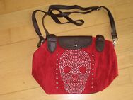 Handtasche, Neu, mit Strass-Steinen, rot/braun, PVC - Sehnde