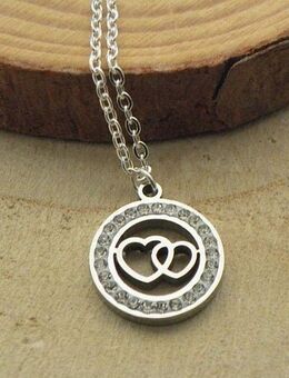 ☝️☝️☝️Halskette Edelstahl + Anhänger 2 ❤️‍Edelstahl Silber, Zirkonia, NEU⭐⭐⭐⭐⭐ - Gersthofen