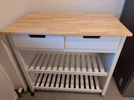 Fahrbare Kücheninsel zu verkaufen - Holzoptik und weiß - passende Stühle optional - Höhenkirchen-Siegertsbrunn