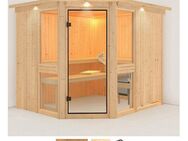 Karibu Sauna Aline 3, BxTxH: 245 x 210 x 202 cm, 68 mm, (Set) 9-kW-Ofen mit integrierter Steuerung