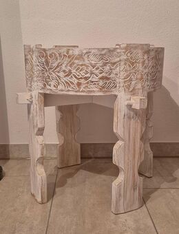 Beistelltisch Landhausstil, weiß gekälkt ca. 47cm Durchmesser - Pfaffenhofen (Glonn)