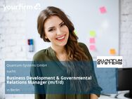 Business Development & Governmental Relations Manager (m/f/d) - Berlin