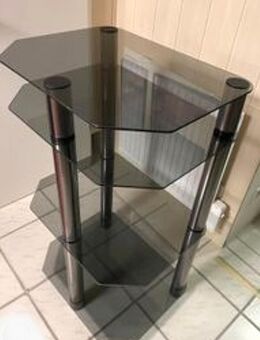 Audio TV Hifi Rack Rauchglas / Metall 103 x 45 x 60 HxBxT Ebenen verstellbar - Schladen-Werla