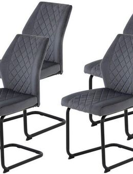 HELA Freischwinger Freischwinger DALLAS 140kg belastbar, mit Rautensteppung (Set, 4 St), Esszimmerstuhl, Rücken und Sitz ergonomisch gepolstert