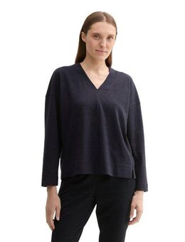 TOM TAILOR Sweatshirt mit Struktur und V-Ausschnitt