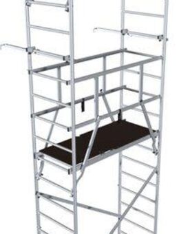 KRAUSE Arbeitsgerüst ClimTec System, (Set), Komplettgerüst inkl. 1 Aufstockung, 2 Aufstockung + Fahrrollensatz