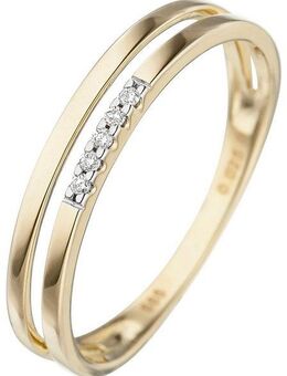 JOBO Diamantring, 585 Gold mit 5 Diamanten