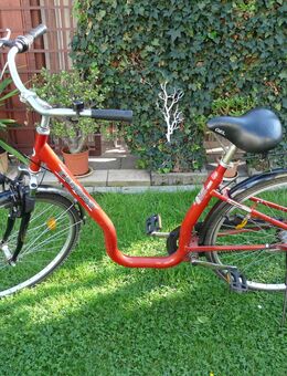 Damenfahrrad CANOGA City 300 mit tiefem Einstieg, rot-silber - Großpösna
