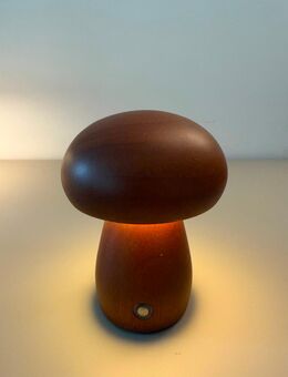 Mini Akku-Pilzlampe "Amber Wood" - edles Design - Langenberg