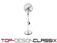 Top! CINNI Luxus Design Stand-Ventilator in Chrom mit Oszillation und 3 Geschwindigkeiten, USA 1920er - Hamminkeln Zentrum