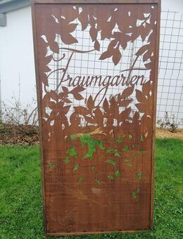 Sichtschutz "Traumgarten" Edelrost Windschutz Paravent - Kraftisried