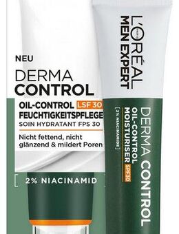 L'ORÉAL PARIS MEN EXPERT Pflegestift L'Oréal Men Expert Derma Control Oil-Control Feuchtigkeitspflege, LSF 30, behandelt fettige und zu Unreinheiten neigende Haut.