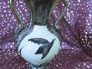 Schwanenhals Henkel - Vase, handbemalt / Keramik Kanne / Henkelvase / Krug 28 cm - Zeuthen