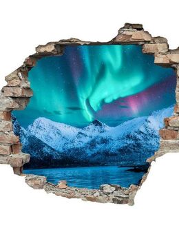 queence 3D-Wandtattoo Nordlichter (1 St), selbstklebender Wandsticker Weihnachten