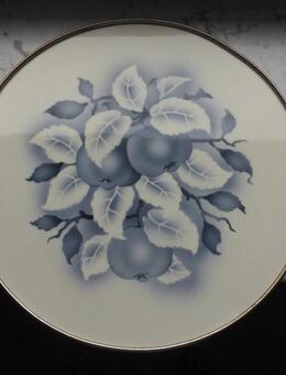 Tortenplatte 30 cm Obst-Dekor Metallring Art Déco ? Vintage 5,- - Flensburg