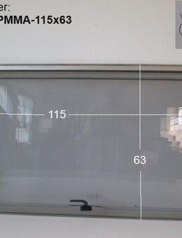 Wilk-Wohnwagenfenster Roxite PMMA ca 115 x 63 V-X/B Roxite PMMA 43R - 001745 1009 gebr. zB 545/540 BJ89/90 - Schotten Zentrum