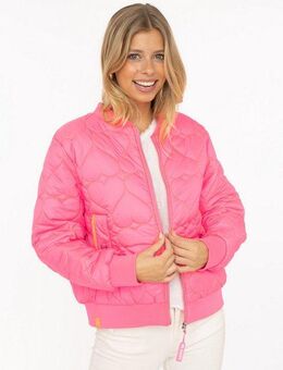 Zwillingsherz Bomberjacke "Be Happy" modisch, Kontrastdetails, regular fit, langärmelig, mit Herzsticker