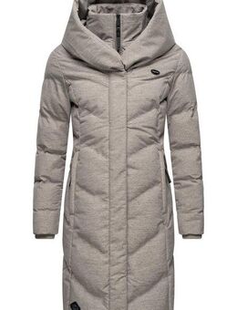 Ragwear Steppmantel Natalka Melange wasserdichter Damen Wintermantel mit gefütterter Kapuze