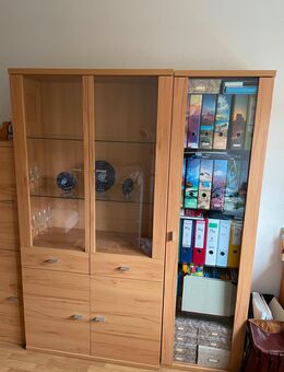 Vitrine Schrankwand Buche-Optik - Dresden