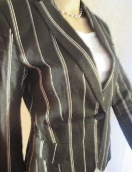 NEU * Wie Leinen * Streifen * Anzug * Kostüm * BLAZER "ZARA Basic" Gr. 36- 38/ S * schwarz * weiß * black and withe * - Riedlingen