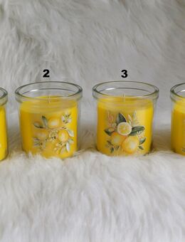 Duftkerze Kerze im Glas Zitronenduft mit Zitronen Motiv - Rheinbach