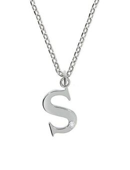Diamonds by Ellen K. Kette mit Anhänger Silber 925 mit 1x Diamant 0,008ct. Buchstabe S
