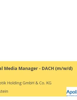Senior Social Media Manager - DACH (m/w/d) - Kammerstein
