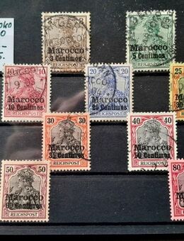 Dt.Kolonien Briefmarken Marocco - Mi.Nr. 7 bis 15 von 1900 zu verkaufen. - Bremen