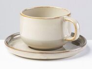 Gipfelstück Untertasse Nebelwald, (4 St), Scandi-Style, glänzende Reaktivglasur, jedes Stück ein Unikat