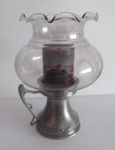 Windlicht Zinn mit Glas und Kerze in 59425
